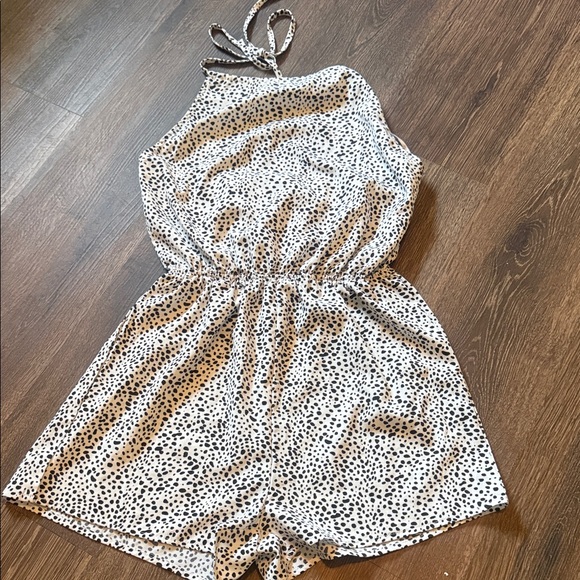 SHEIN Pants - $ Clearance Sale $ Shein Black and White Dotted Halter Romper